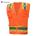 Jaune Orange Salut Vis travail gilet de sécurité réfléchissant ANSI Classe 2 Haute visibilité Avertissement Gilet Workwear avec poches